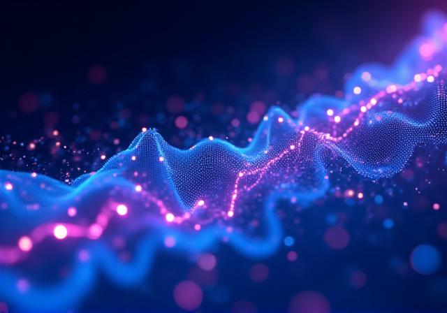 Abstract visualization of data trends and predictive modeling graphs